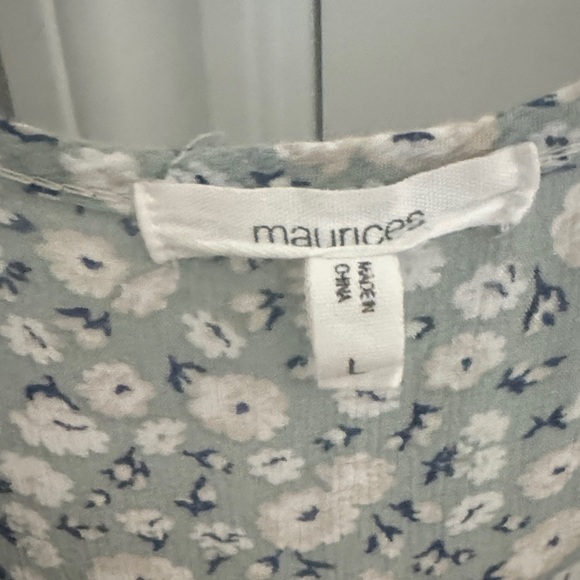 Maurices Beige Top with Patterned Sleeves - Picture 2 of 3